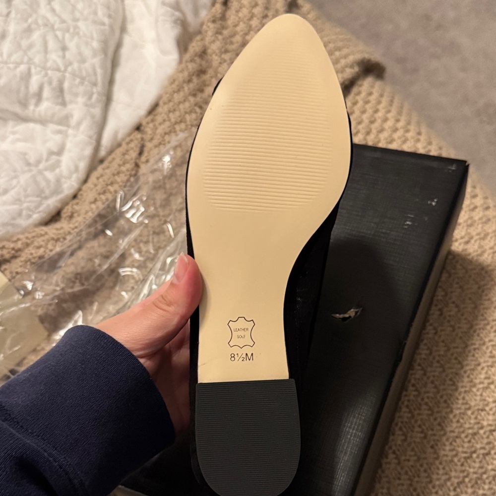 Talbots Black Mesh Flats with Pom Pom - Picture 4 of 7